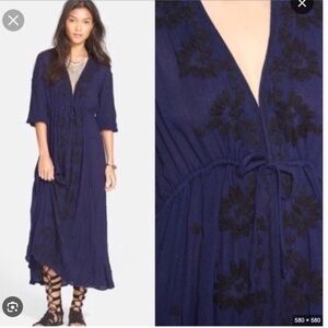 Free People Embroidered Fable Midi Dress